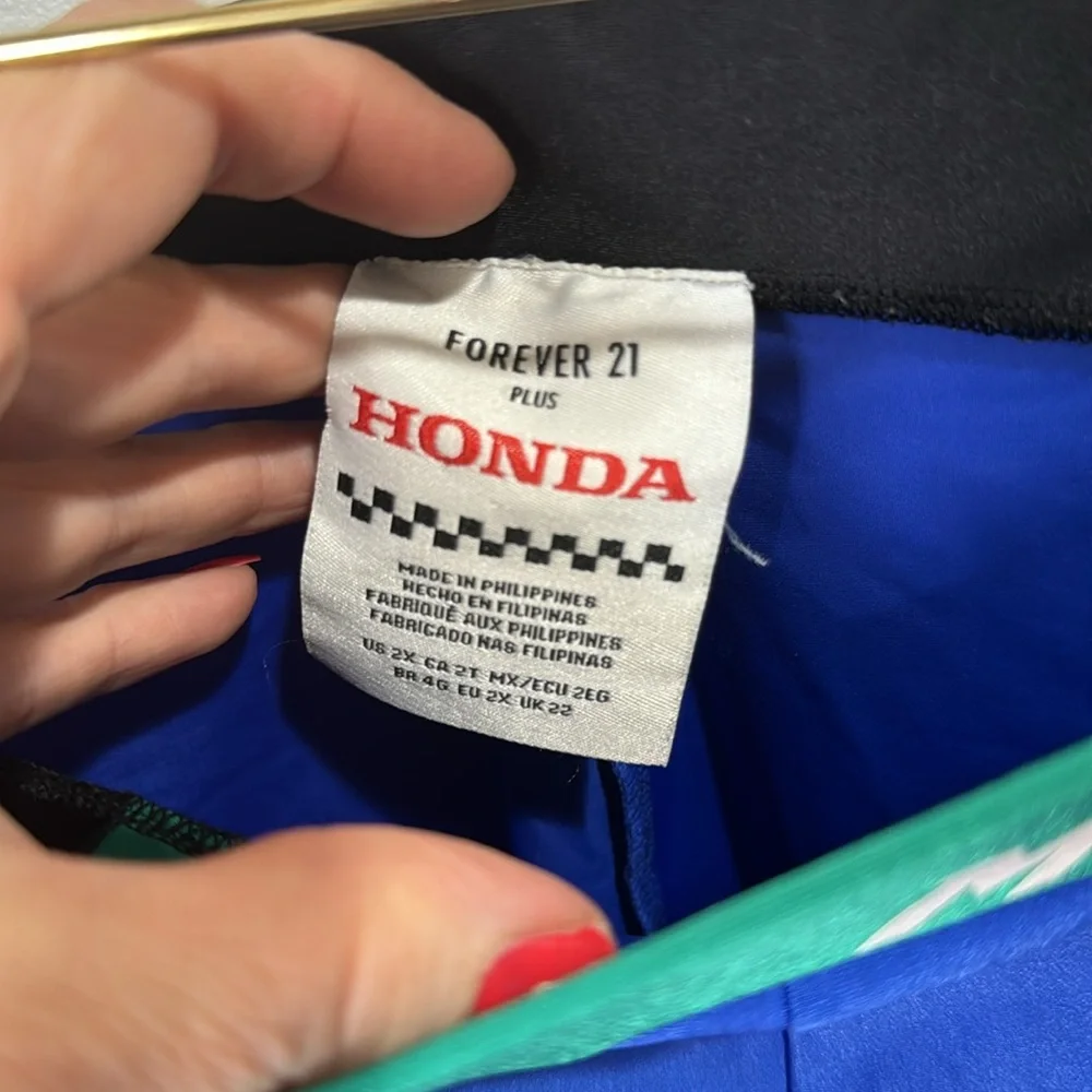 *NEW* FOREVER 21 PLUS HONDA MOTORSPORTS RACING LEGGINGS 2X - Picture 8 of 9